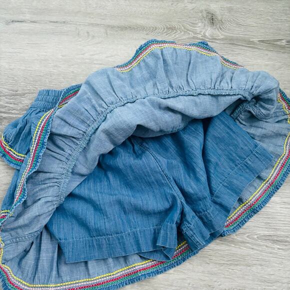 Mini Boden Denim Rainbow Tiered Skort Size 11/12 VGUC - Picture 4 of 5